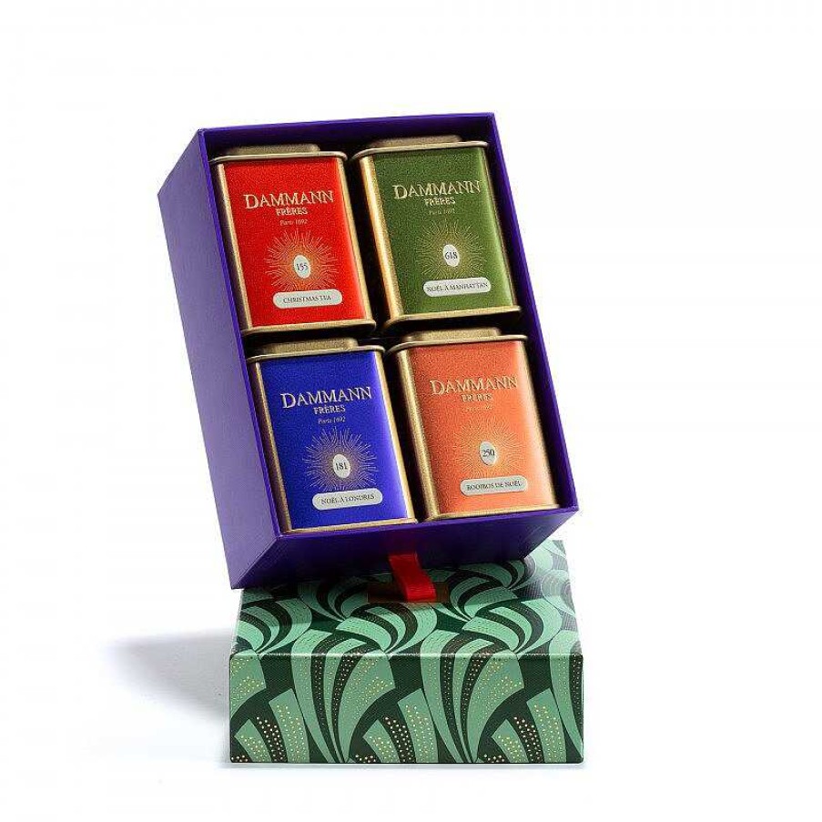 Gourmet illy | Heerlijke kerst Dammann Coffret - 3 losse theeën en 1 Roiboos kruidenthee (4X40G)