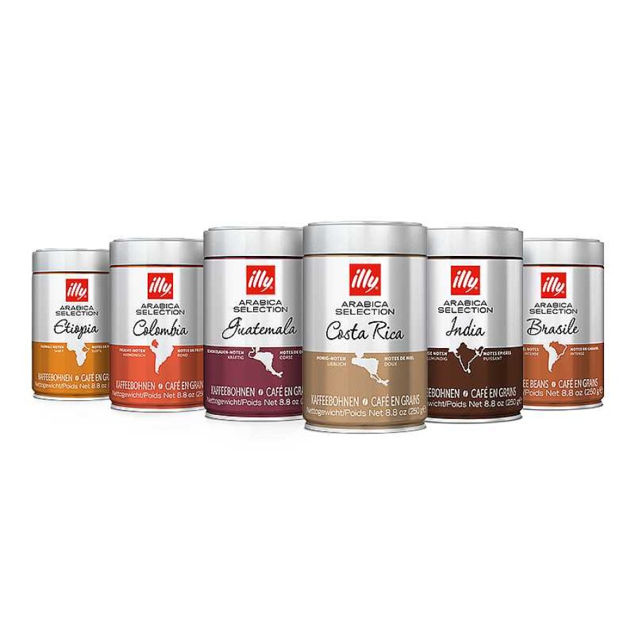 Koffie|Gourmet illy | Koffieproefpakket - 6 pakjes Arabica Selection koffiebonen