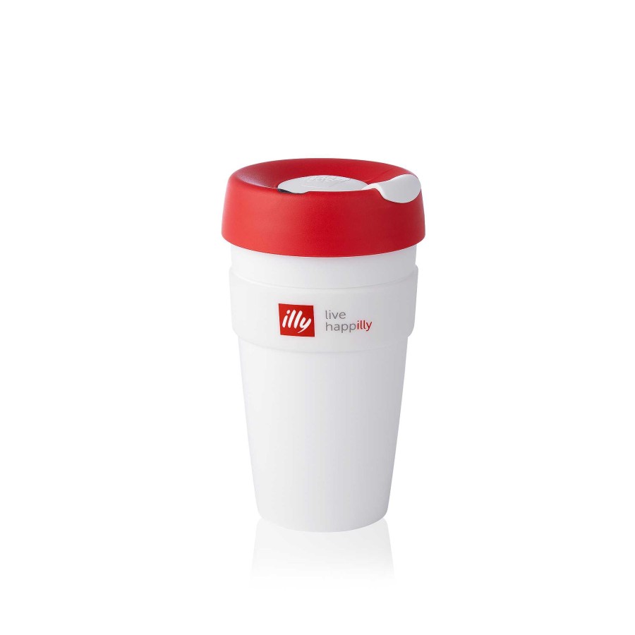 Koffie illy | Reismok Keepcup leef gelukkig Circle White-And-Red