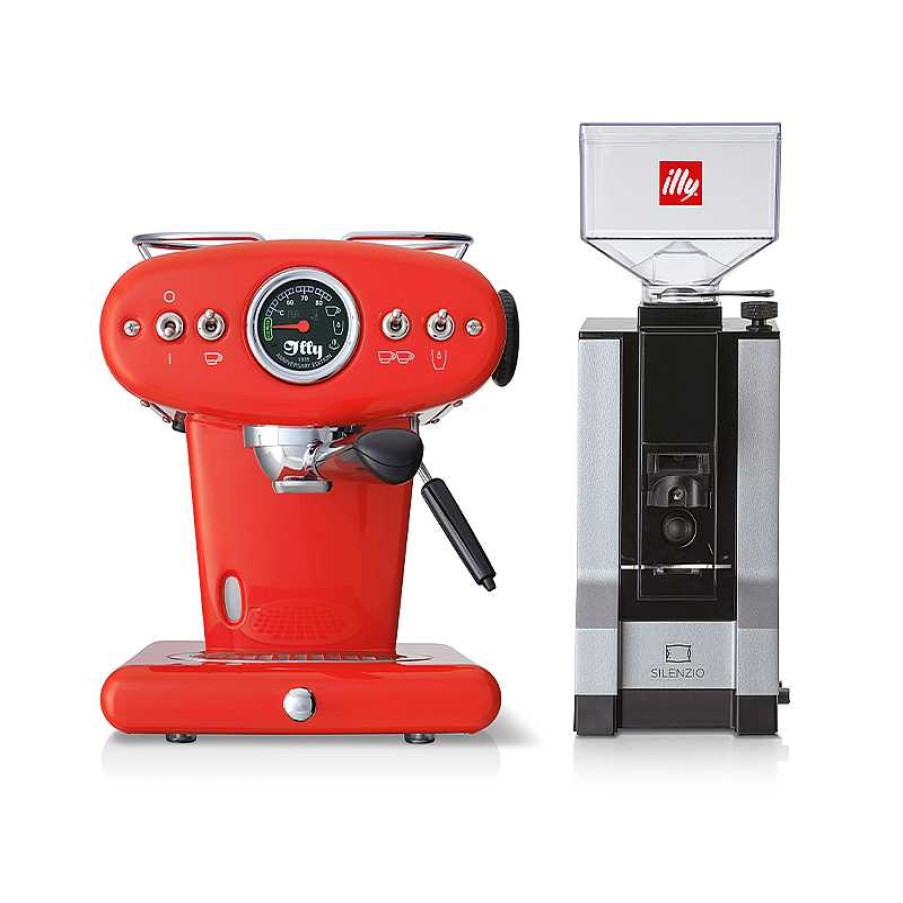 Koffiemachines illy | ESE Pod-koffiezetapparaat en gemalen koffiemachinebundel - X1-jubileum met koffiemolen