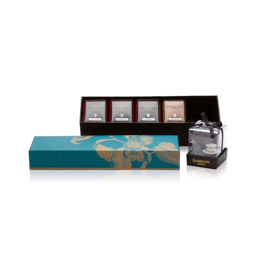 Gourmet illy | Coffret Allures Dammann 4 losse theeën en infuser