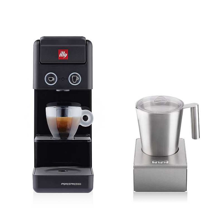 Koffiemachines|Gourmet illy | Iperespresso Y3.3 Koffiezetapparaat en Melkopschuimer in roestvrij staal