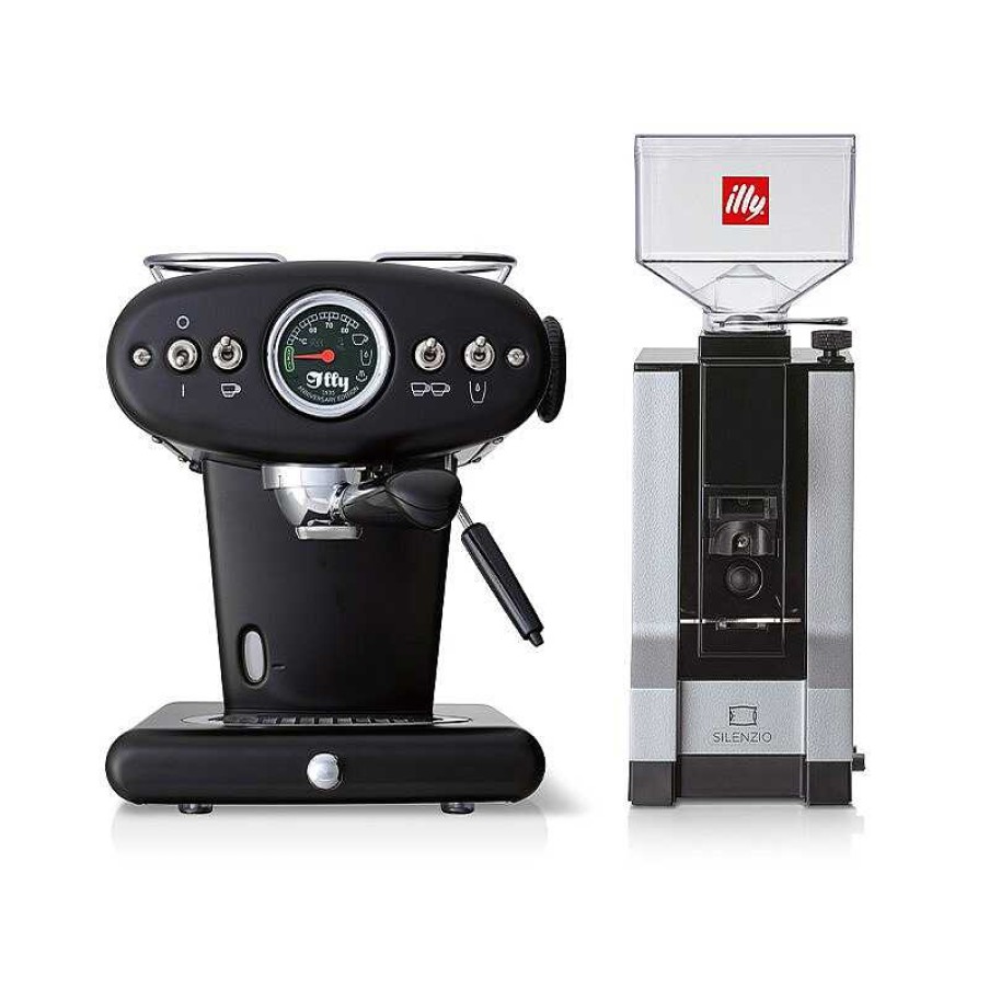 Koffiemachines illy | ESE Pod-koffiezetapparaat en gemalen koffiemachinebundel - X1-jubileum met koffiemolen